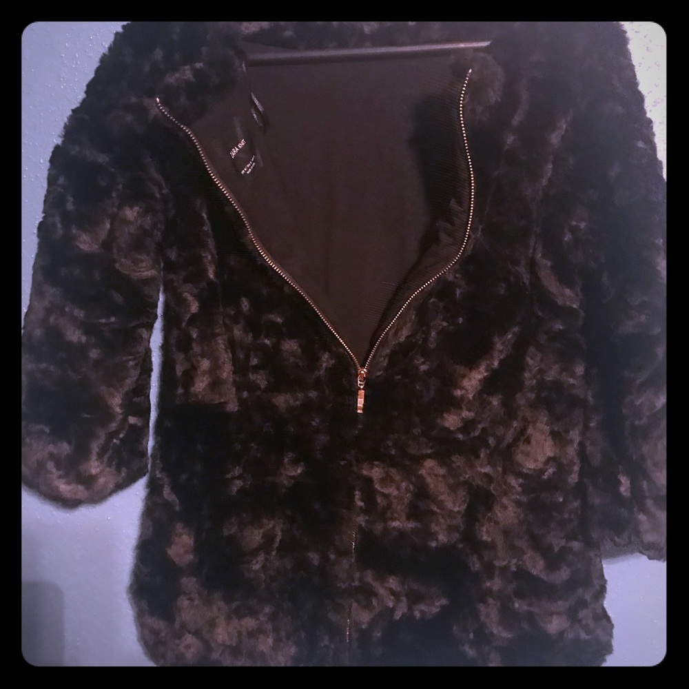 Zara faux fur top